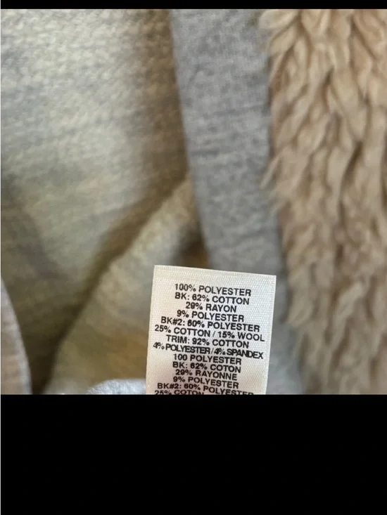 Anthropologie Amadi Textured Sherpa Cream and Tan Sherpa-Detail Cardigan sz S - Picture 7 of 8